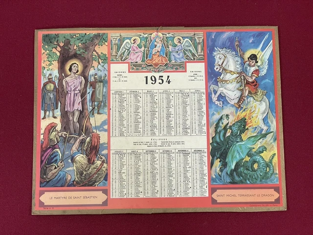 CALENDRIER ANCIEN ALMANACH Des Postes Et Des Télégraphes PTT Oise 1954