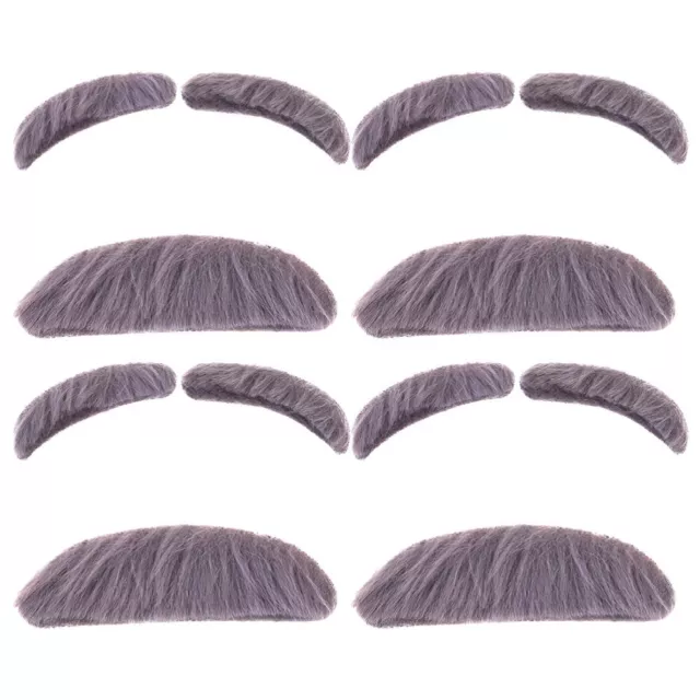 4 Sets Old Mustache and Eyebrows Artificial Fake Beard Suit