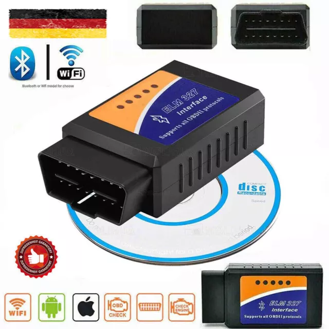 OBD2 ELM327 Bluetooth/WIFI Profi Diagnosegerät Auto IOS Tester Scanner DE