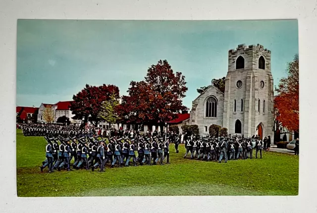 1968 Howe Military School IN Founder's Day Dress Parade Chapel Vintage Postcard