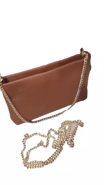 Pochette en cuir marron pour femmes et filles, VRAI CUIR avec bandoulière...