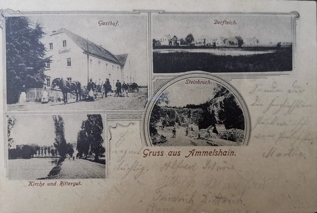 AK Ammelshain 1905 Schule Rittergut Steinbruch bei Grimma Leipzig Naundorf