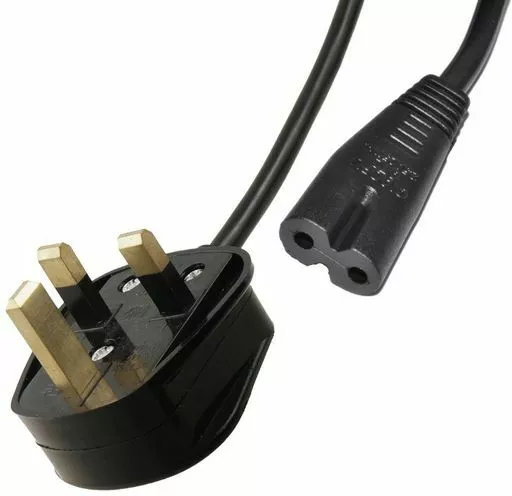 Power Cord UK Plug to Right Angle IEC C13 Cable (kettle lead) 2m