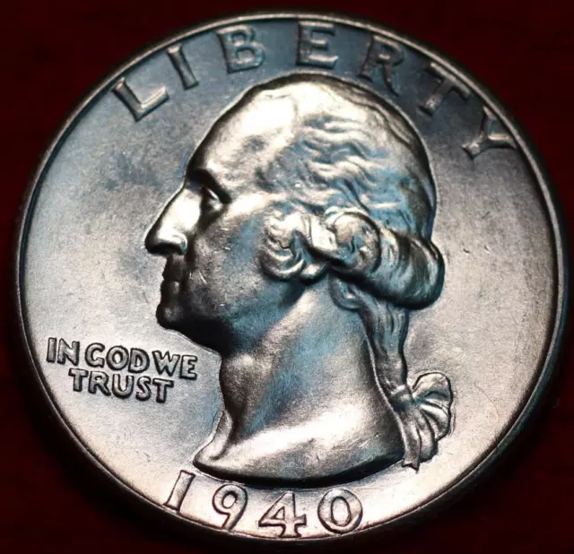 Uncirculated 1940 Philadelphia Mint Silver Washington Quarter