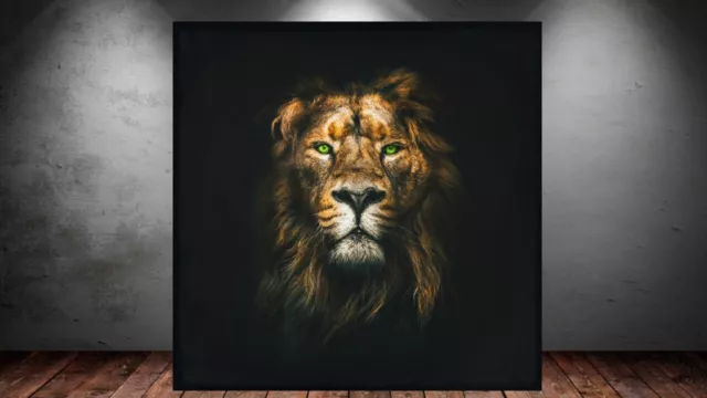 Leinwand Bild Er Xxl Pop Art Löwe Dark Green Eyes Löwen Kopf Bunt Lion Abstrakt