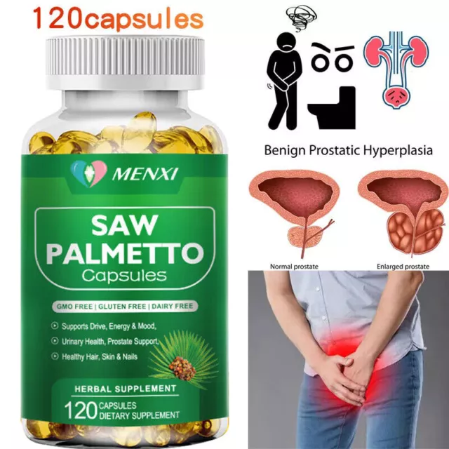 Saw Palmetto Extract 500mg Prostate Supplement Urinary Men Health 120 Capsules