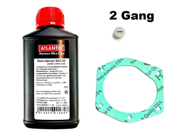2-Gang Getriebeöl 250ml Dichtung ÖlablassSchraube Hercules Mofa Prima 3