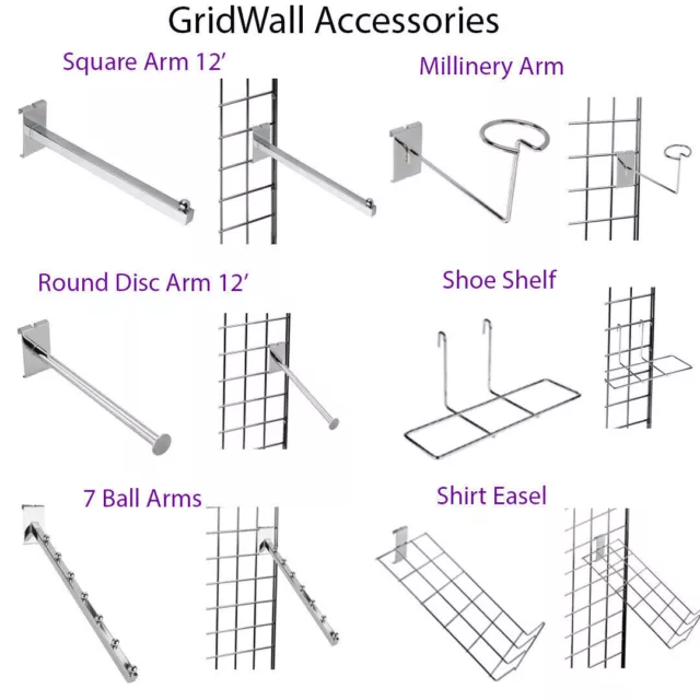 Grid Mesh Wall Chrome Retail Shop Display Panel Accessory/ Accessories