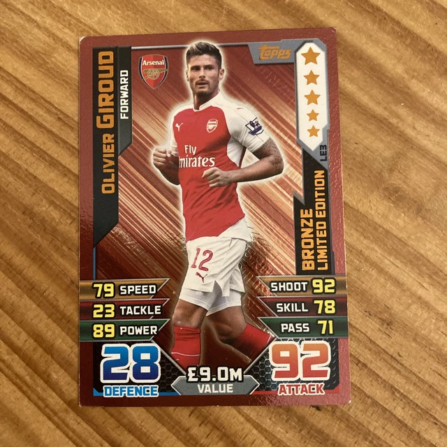 Topps Match Attax 2015/16 - Olivier Giroud Bronze Limited Edition - Arsenal
