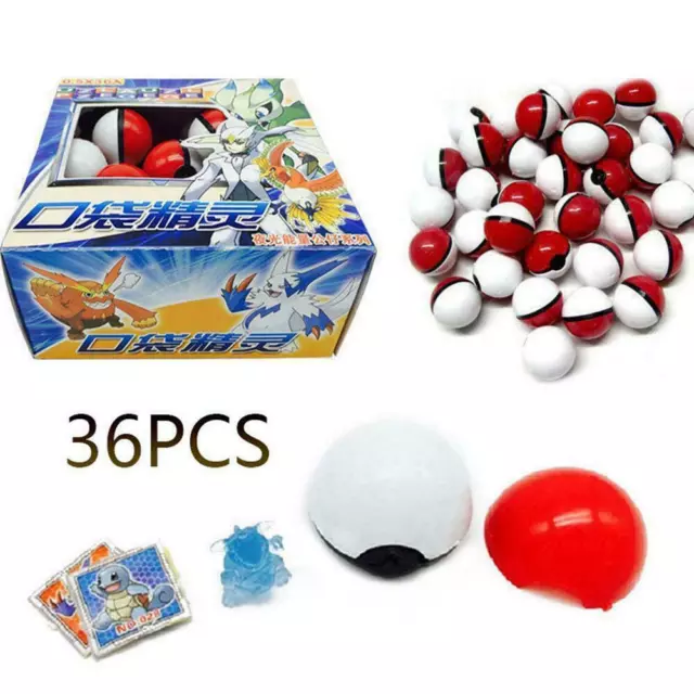 36PCS Pokemon Gehen Pokeball Ball Mini Monster Figuren Kinder Spielzeug