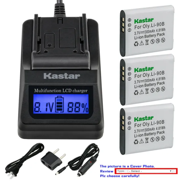 Kastar Battery LCD Fast Charger for Ricoh DB-110 & Ricoh GR III Digital Camera