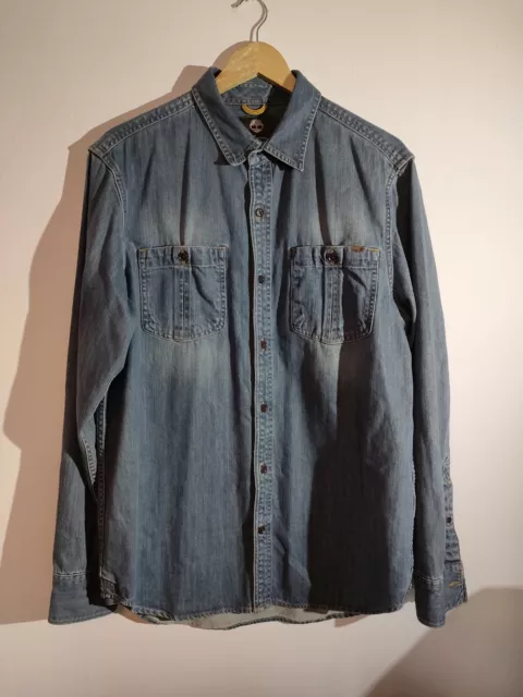 Camicia denim TIMBERLAND Earthkeepers taglia media blu chiaro da uomo coro