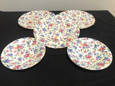 Vintage Royal Winton Grimwades Old Cottage Chintz 8" 3-Round Plate and 2 Saucers
