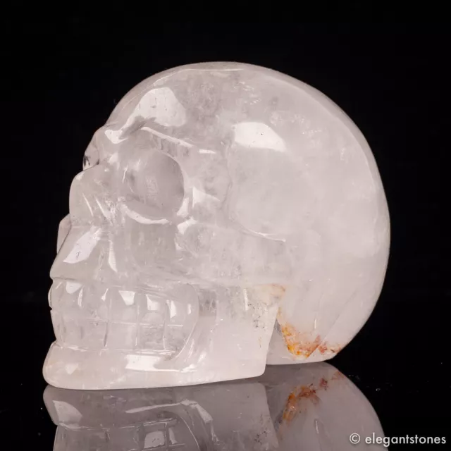 885g Natural Clear Quartz Rock Crystal Skull Hand Carved Healing Chakra Decor