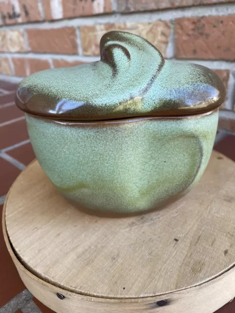 Vintage Frankoma Pottery Lazy Bones Sugar Bowl with Lid #4B MCM Kitchen Decor