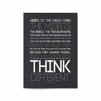 "Think Different" Steve Jobs Office Quote Wall Art