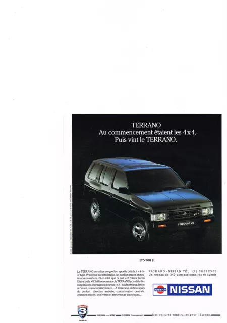 Publicite Advertising 1991   Nissan    Terrano 4X4