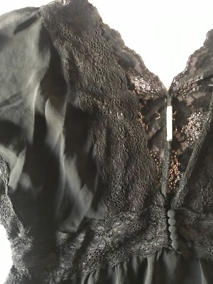 CAMICIA SETA E pizzo intimissimi nera scollata bottoni EUR 29,00 - PicClick  IT