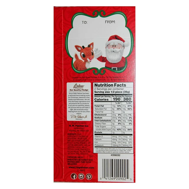RUDOLPH THE RED-NOSED Reindeer Palmer Milk Chocolate 2.5oz Stocking ...