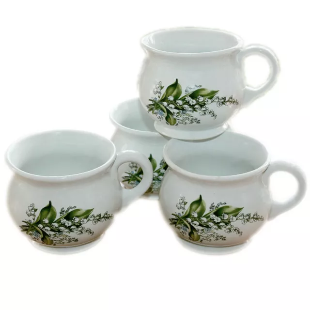 Tasse im 4er Set - Trinkbecher Tee- Kaffeebecher Becher Keramik - Maiglöckchen