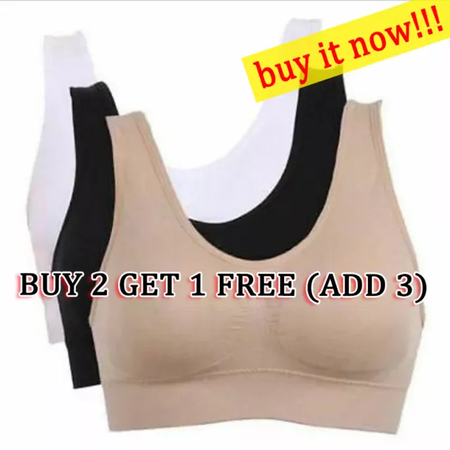 NEW WOMENS SEAMLES Comfort Bra Ladies Sleep Bra Sports Yoga Plus Size 14-28  £10.99 - PicClick UK