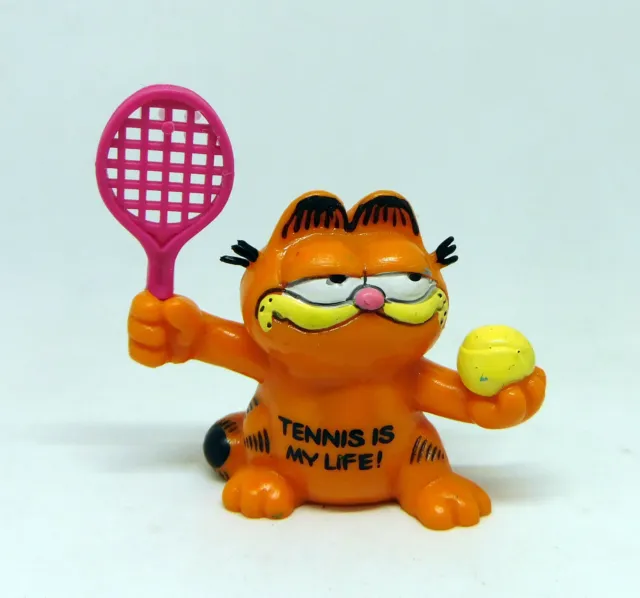 Garfield mit Tennisschläger - TENNIS IS MY LIFE! -  Bully Figur - 1978 1981 - #2