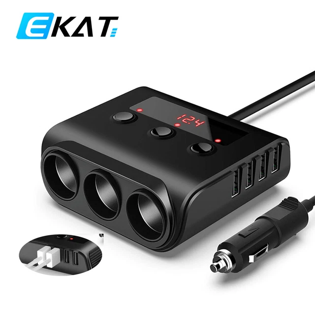 Multiprise Allume Cigare Adaptateur Allume-Cigare BYGD 12V/24V - 2 Prises USB QC3.0 Type-C 20W - Voltmètre LED Adaptateur Prise Universelle Multiprise Allume Cigare Adaptateur Allume-Cigare BYGD 12V/24V - 2 Prises USB QC3.0 Type-C 20W - Voltmètre LED Adaptateur Prise Universelle