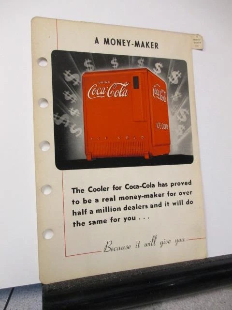 COCA COLA 1940 store salesman sample soda bottle vending machine cooler ICE #1$