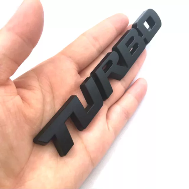 3D TURBO Black Metal Logo Sport Car Decal Sticker Badge Emblem Car Accessories