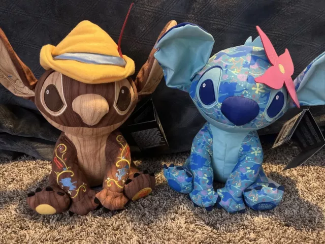 Disney Store 2021 Stitch Crashes Plush Pinocchio, Little Mermaid Limited Release