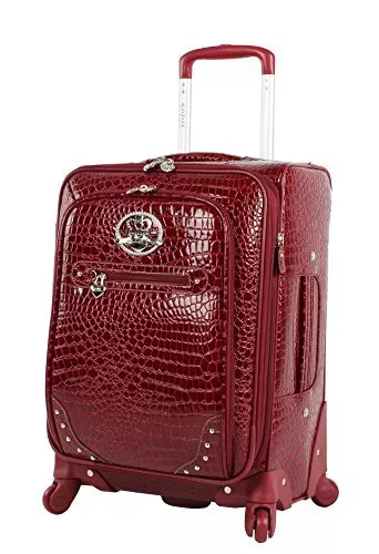 NEW Kathy Van Zeeland Luggage Croco PVC 28" Large Expandable Spinner Suitcase