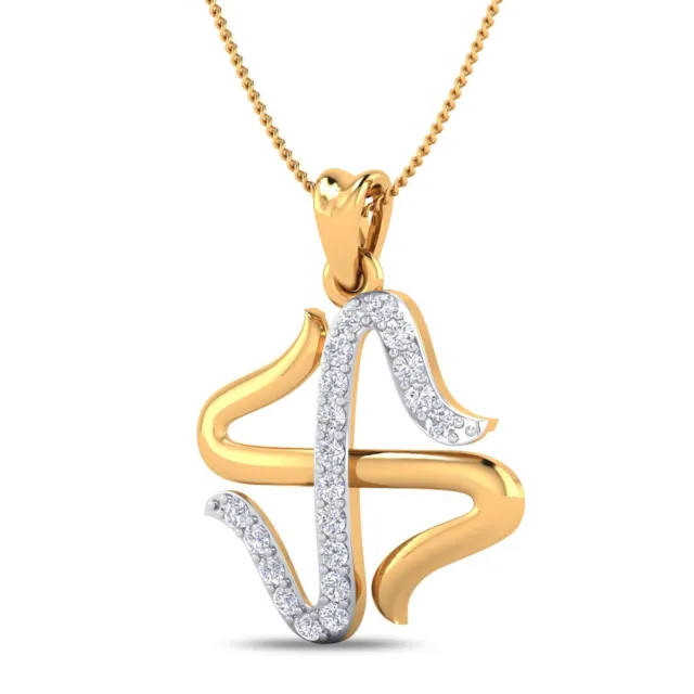 Best Gift Women's Swastik Diamond Pendant 18 KT with IGI Certificate