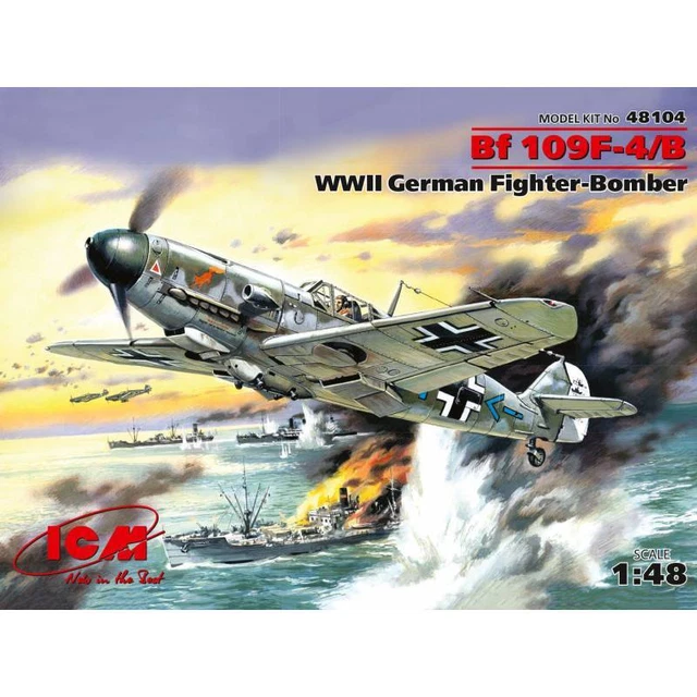 Maquette Avion Messerschmitt Bf 109f-4/b  Wwii German Fighter-bomber Icm 48104 1