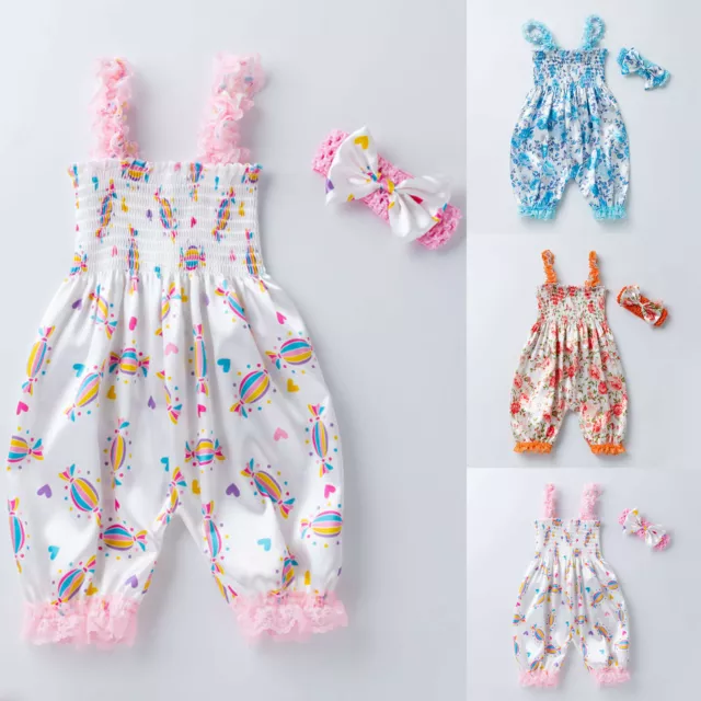 Abiti per bambine neonate giostra floreale imbracatura tuta + set fasce
