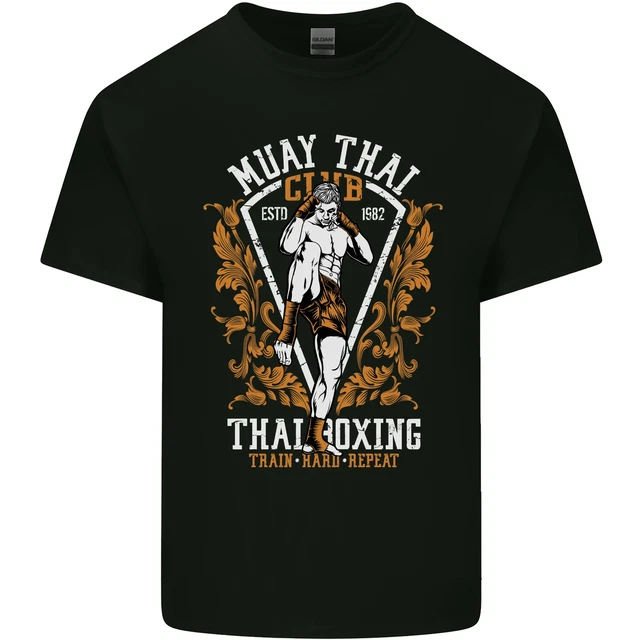 Muay Thai Fighter Warrior MMA Martial Arts Mens Cotton T-Shirt Tee Top