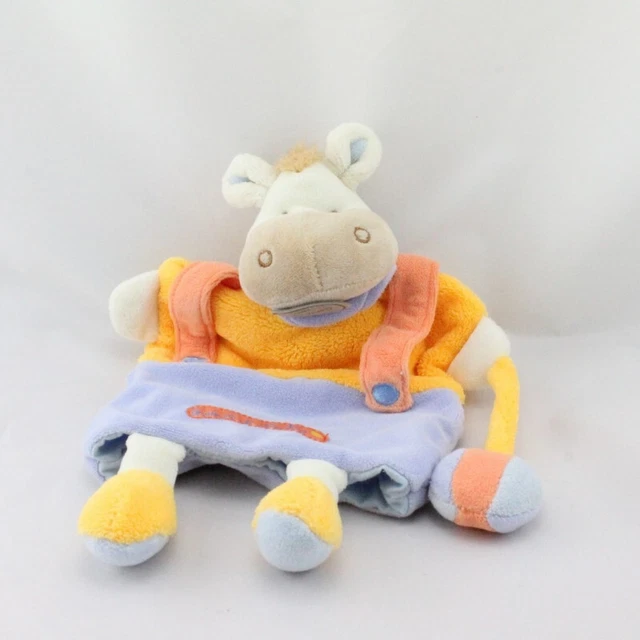 Doudou et Compagnie marionnette ane cheval Mario jaune parme Graines - 20335