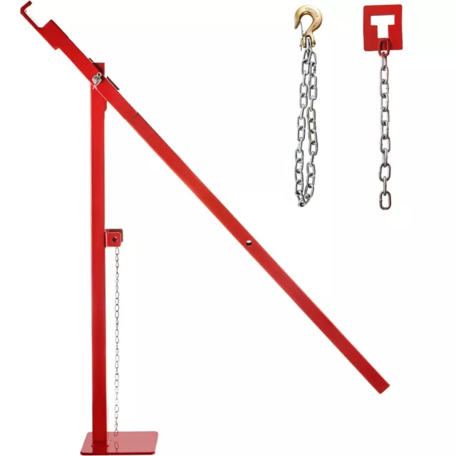 Fence Post Puller Remove From Ground Hoist Tool w/ 10FT Chain Stand Frame Lever