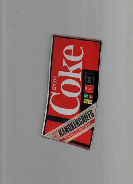 Coke Metal Handkerchief Box Coin Bank - 2 1/2"by 6 " by 1 1/2".