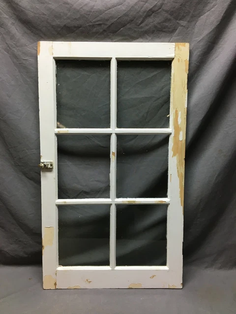 Antique 20x34 6 Lite Casement Shabby Window VTG Old Cabinet Cupboard Chic 97-21B 2
