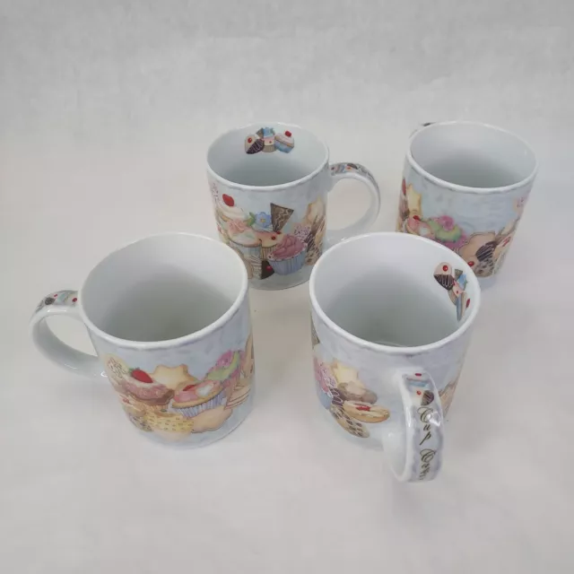 Cardew Design TGUY Cupcakes & Cookies Coffee Mug Tea Set Of 4 Ceramic Cups 2