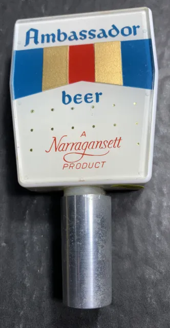 Narragansett Ambassador Beer Tap Handle Cranston Rhode Island 2 sided