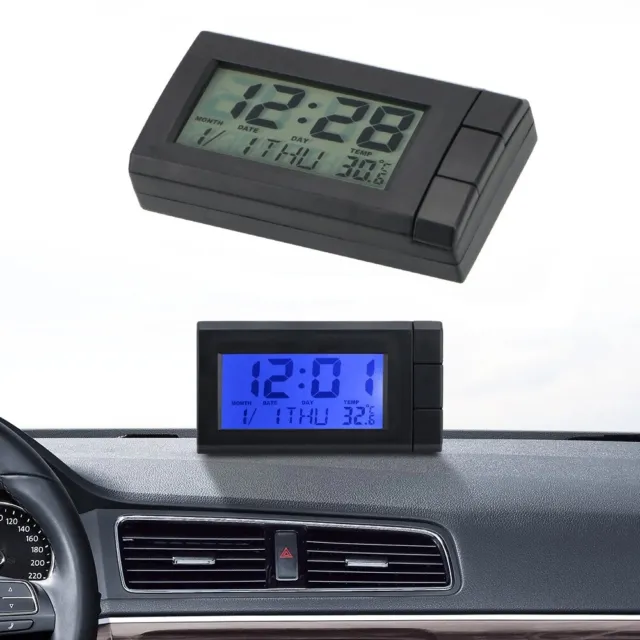 Car Mini Digital Clock Date Time Temperature For Car Dashboard Home Table Desk