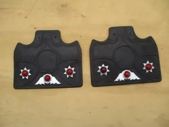 Pair Motorcycle Scooter ? Mudflaps Vintage Hot Rod Trog Scta