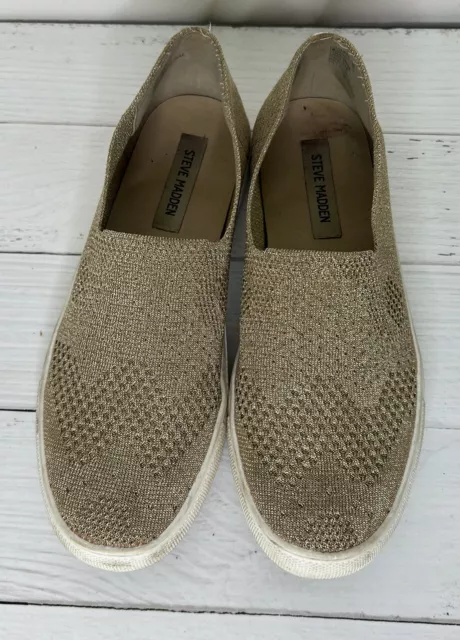 STEVE MADDEN FRANKEL Gold Mesh Slip On Sneakers Casual Gold Size 10 16.10 PicClick