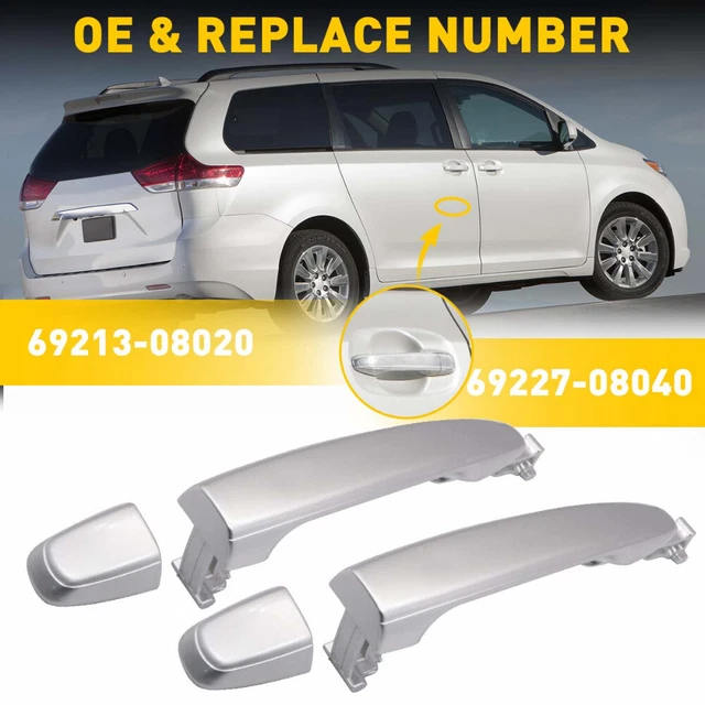 2X Car Outside Rear Door Handle Left Right LH RH for 2004-2010 Toyota Sienna Kit