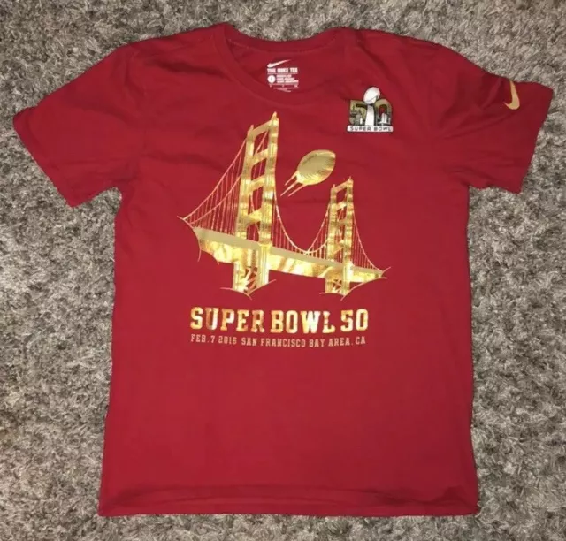 San Francisco 49ers NIKE Super Bowl 50 T-shirt Size Small