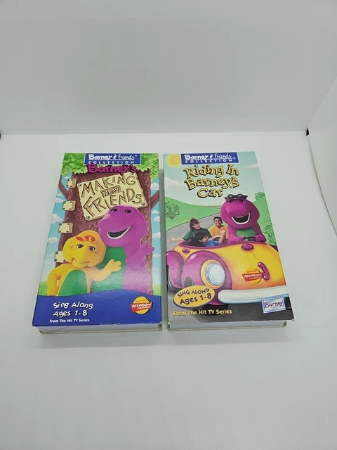 BARNEY VHS TAPE Riding in Barney’s Car & Making New Friends Sing Along
