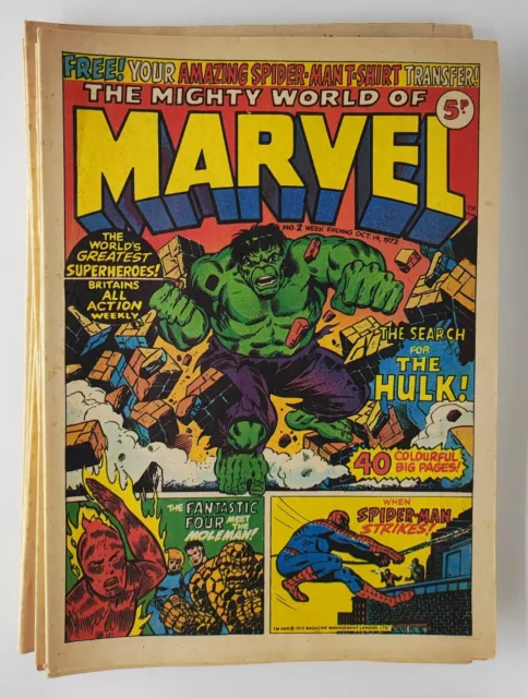Mighty World of Marvel #2-10 FN 1972