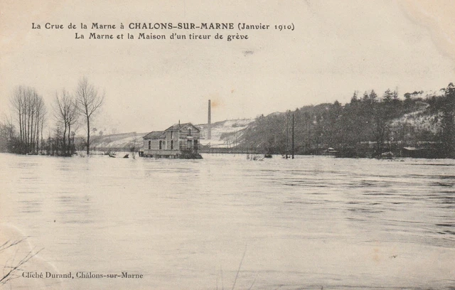 CPA 51 La Crue de la Marne à CHALONS sur MARNE La Maison d'un tireur de Greve