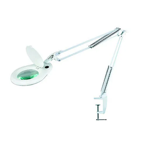 Magnifier Workbench Lamp - White, with Bench Clamp